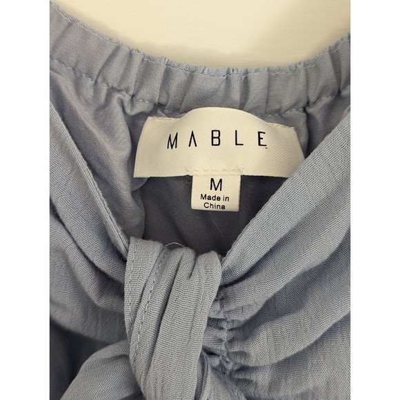 Mable Dress Womens Medium Maxi Vici Boho Puff Sleeve Flutter Light Blue - Picture 5 of 10